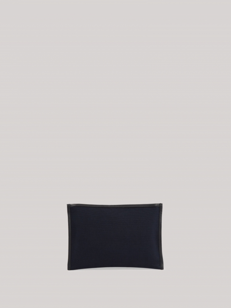 Clutch canvas beige 171 navy / oil