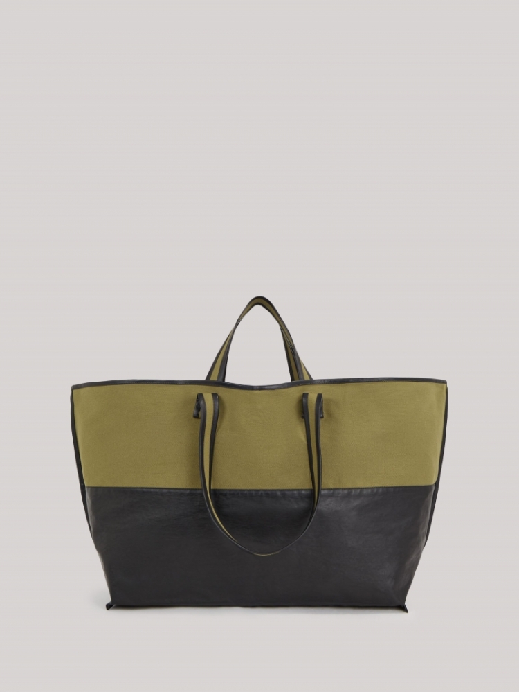 Tote bi-color canvas 174 khaki / oil