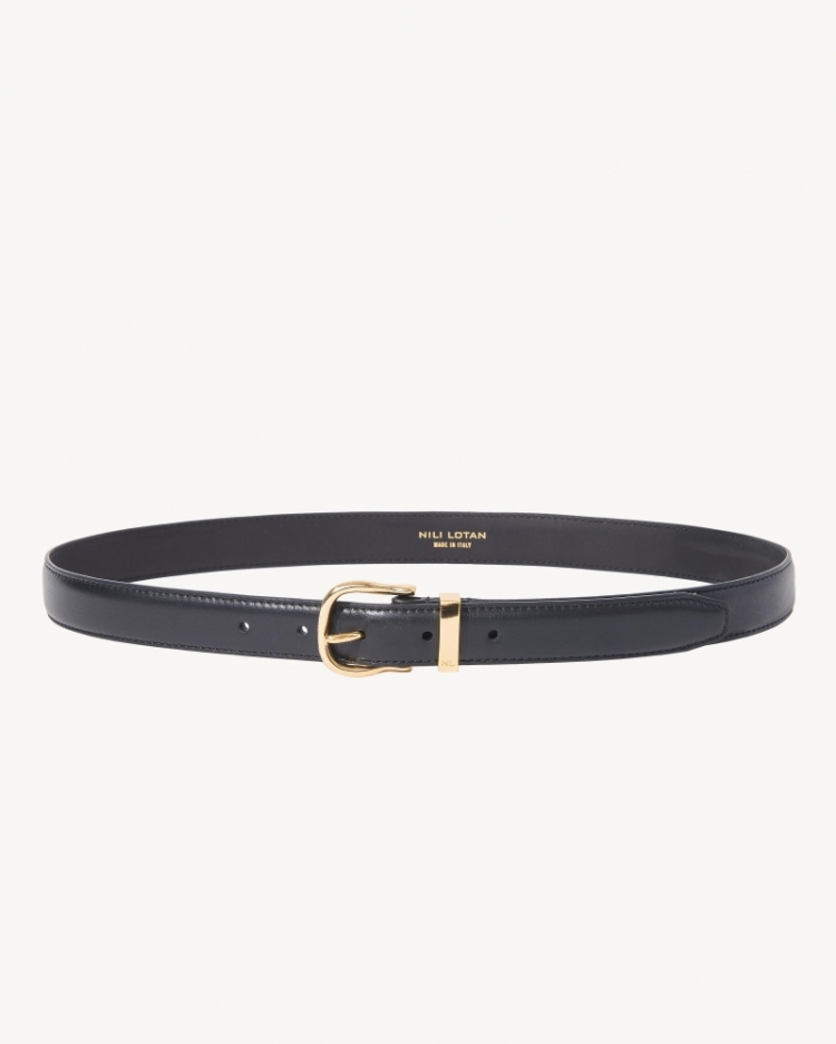 LOUISE BELT BSY BLACK W/SHI