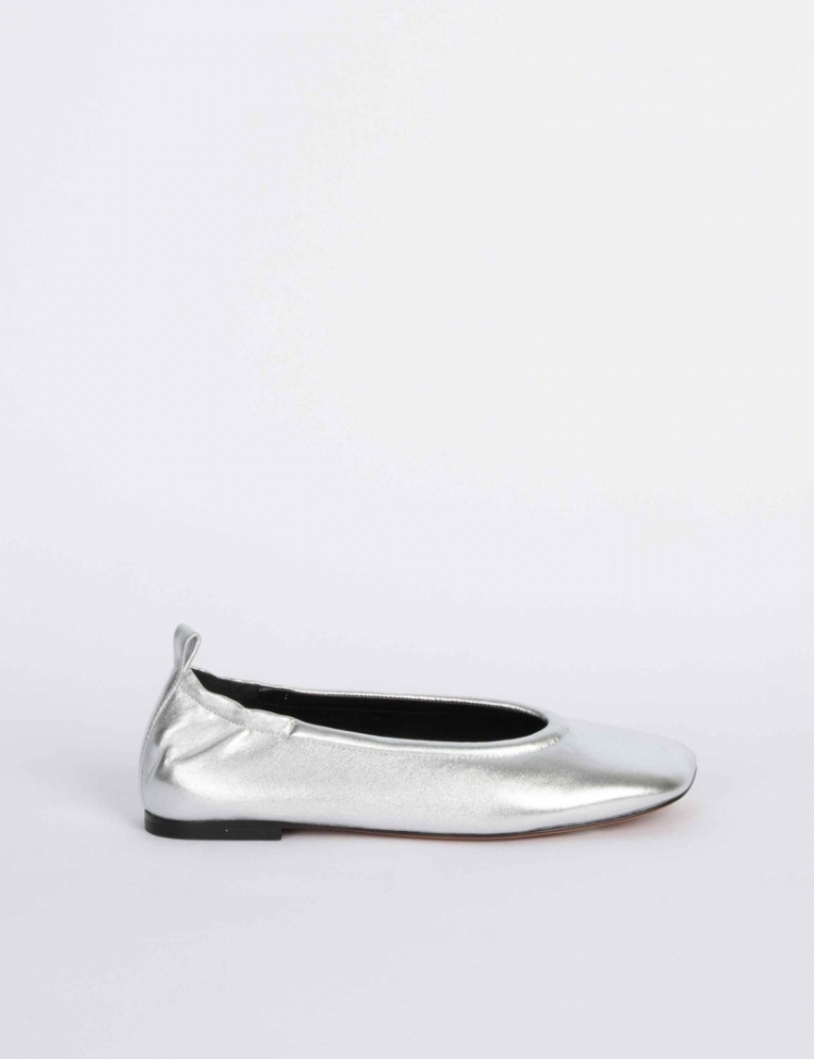 ID STRETCH BACK BALLET FLAT SI040 SILVER