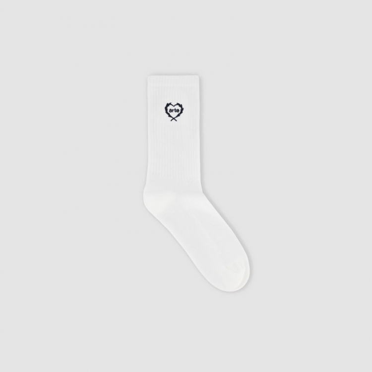 Arte Small Heart Socks - White
