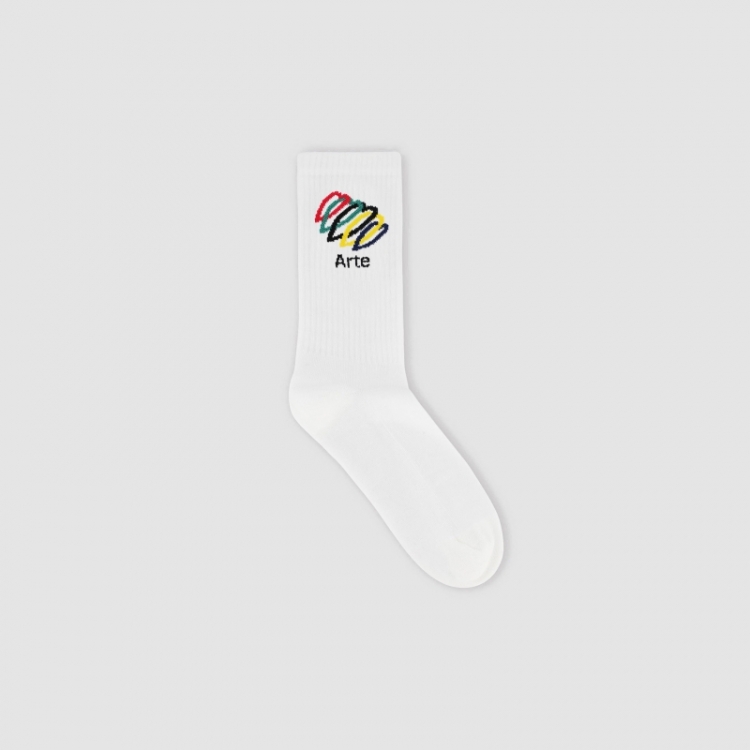 Arte Hearts Socks - White