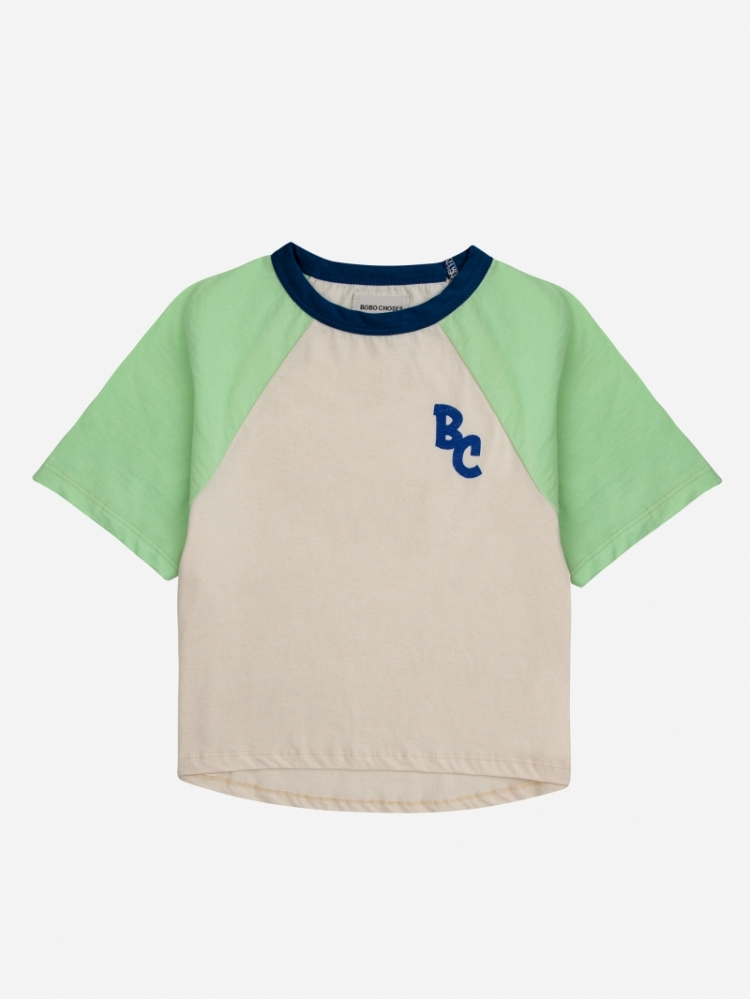 BC Color Block raglan sleeves - BEIGE/GREEN
