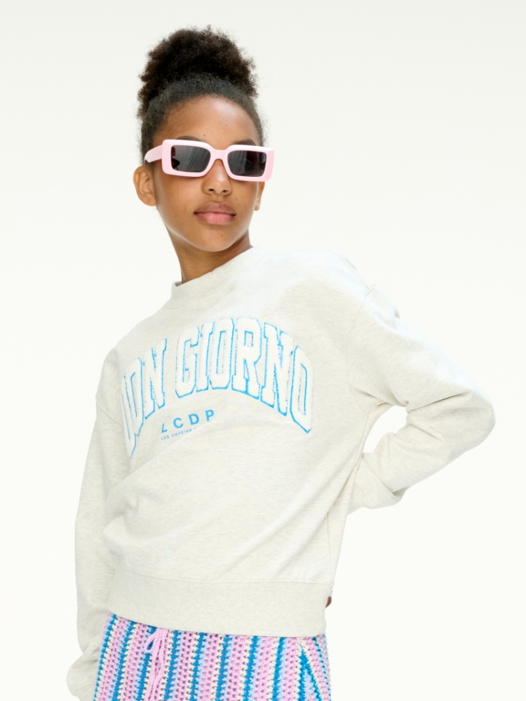 Relaxed-fit college sweatshirt 928 light grey
