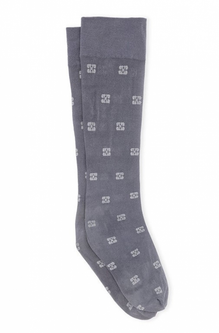Butterfly Lace Socks Glitter Dark Silver
