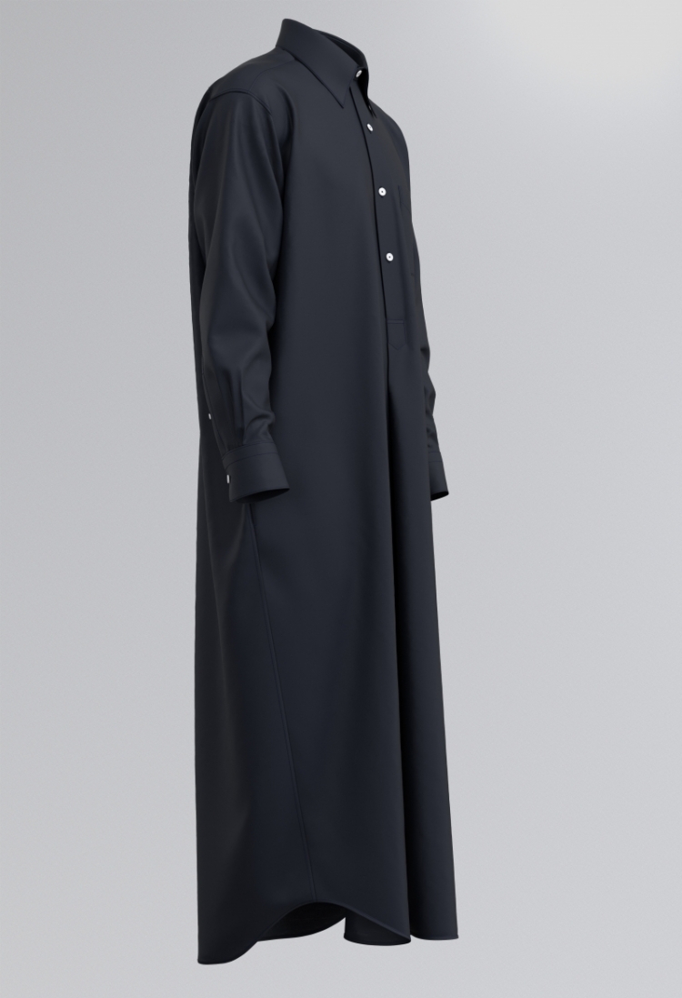 LONG DRESS + SIDE POCKET - Midnight Blue