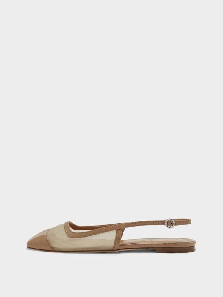 GERALDINE MESH NAPPA LEATHER Hazelnut
