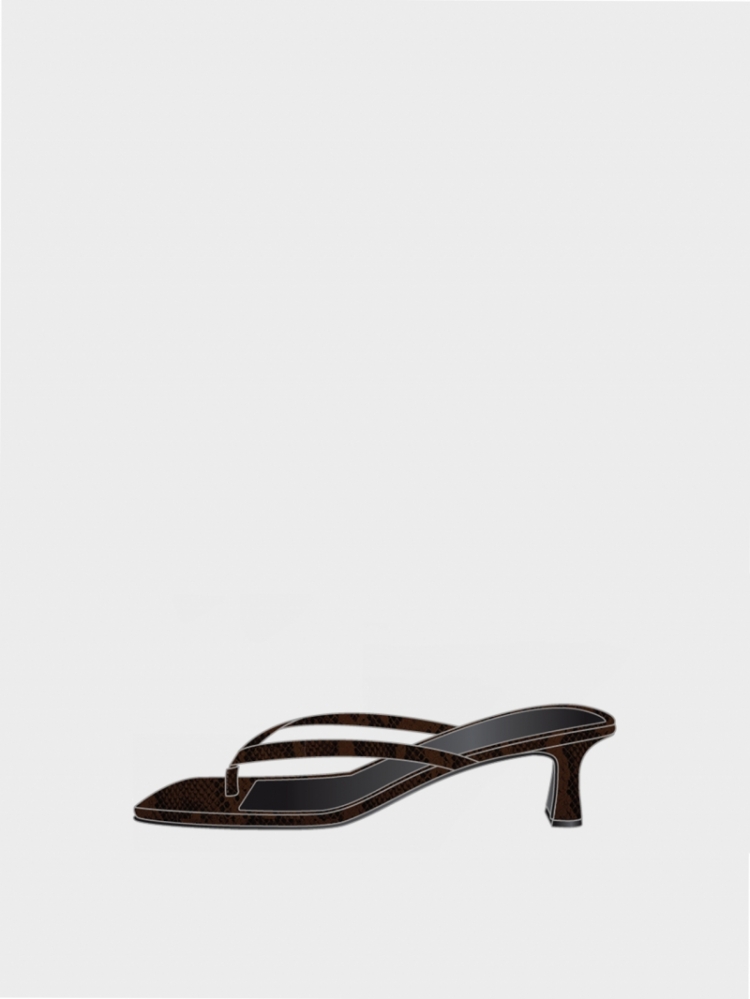 WILMA SNAKE PRINT GOAT LEATHER Moka