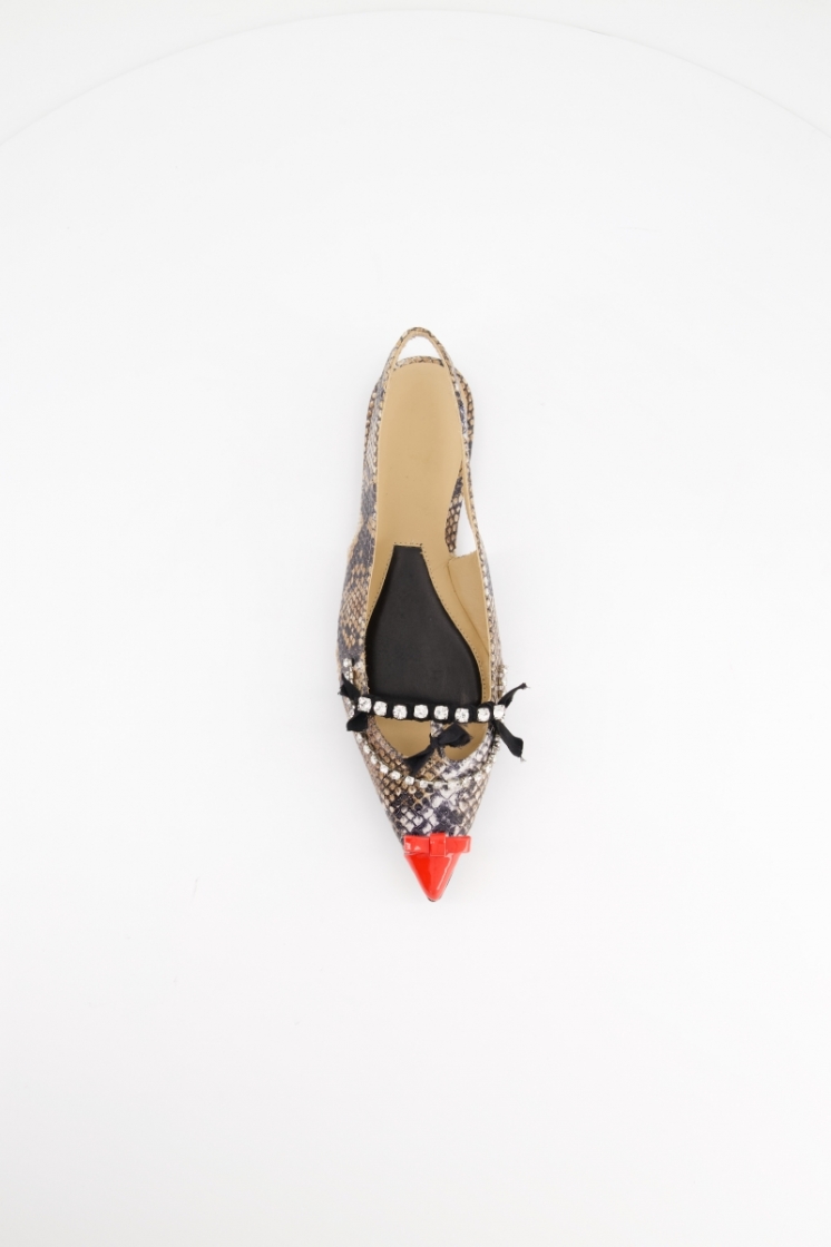 MIKY SLING BACK SNAKE RED