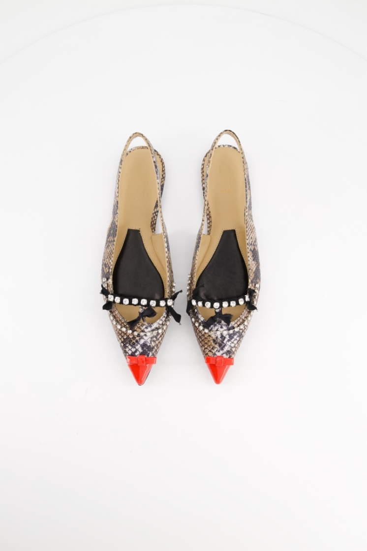 MIKY SLING BACK SNAKE RED