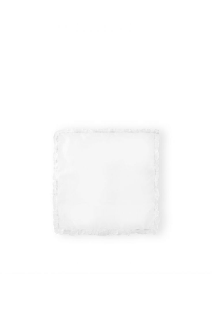 Technical Organza Frill Scarf - Egret