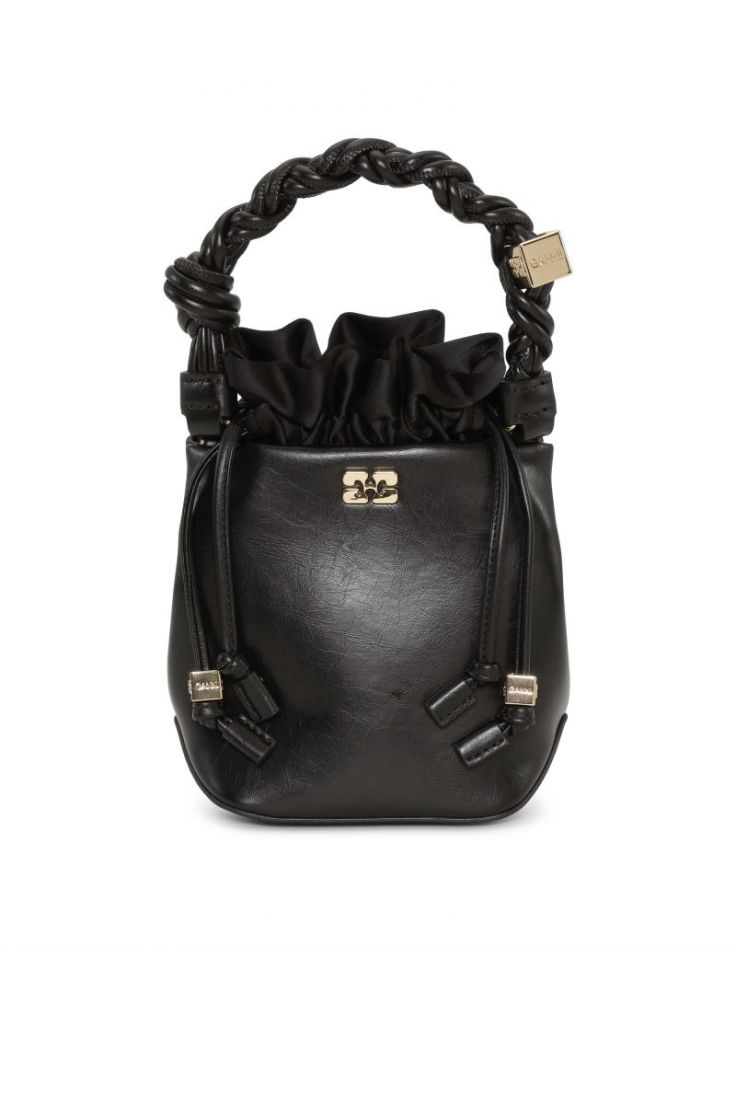 Ganni Bou Bucket Mini Oleatex - Black