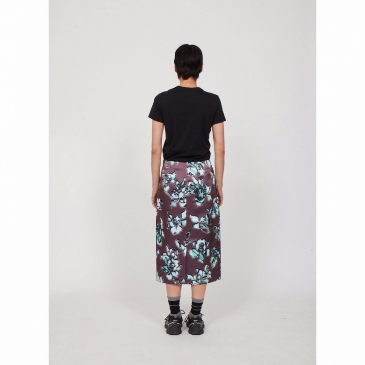 MIDI STRAIGHT SKIRT BROWN