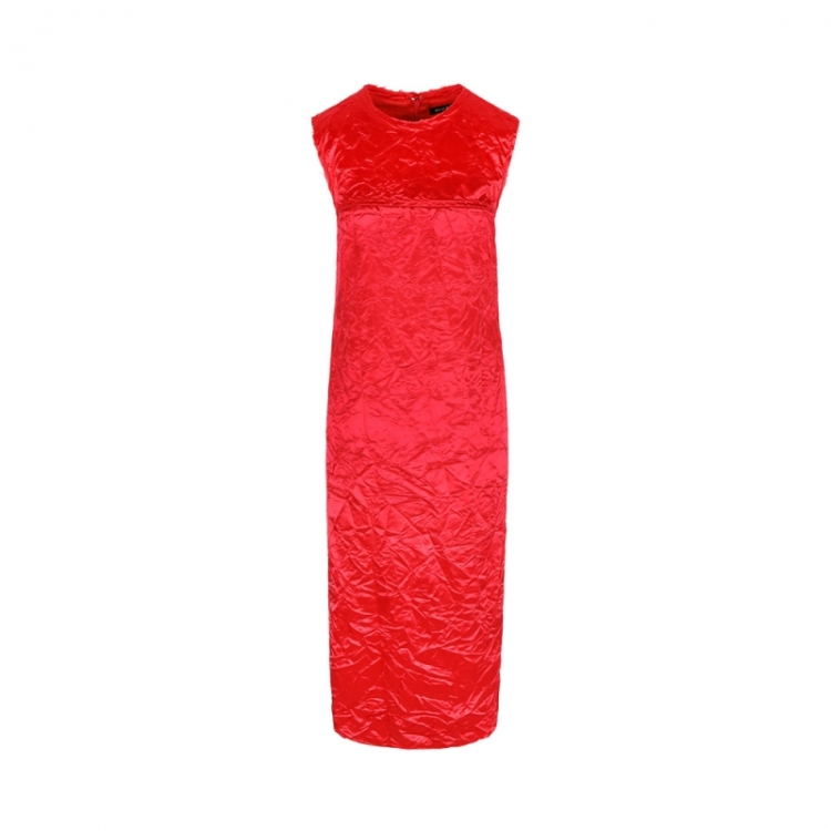 LONG SHIFT DRESS RED