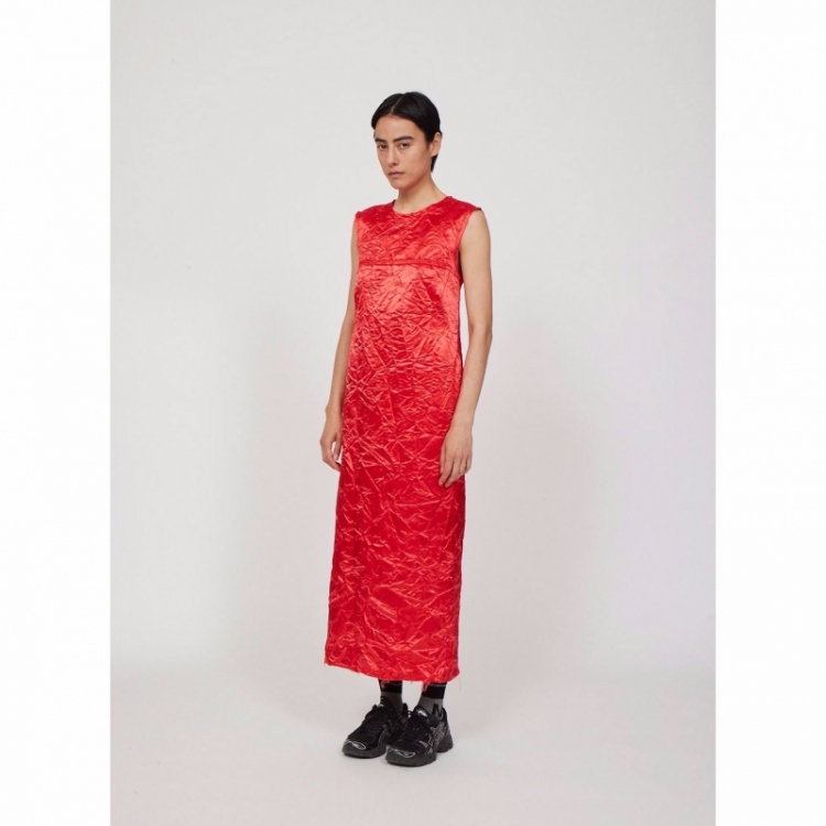 LONG SHIFT DRESS RED