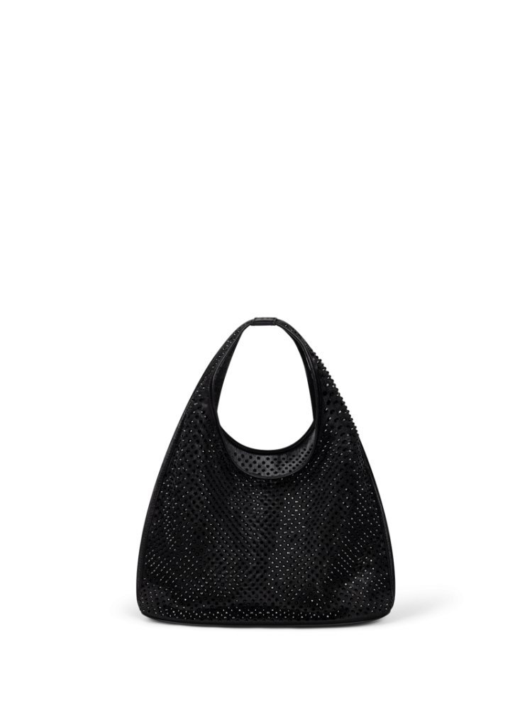SMALL CRYSTAL MESH SACHETTO - BLACK