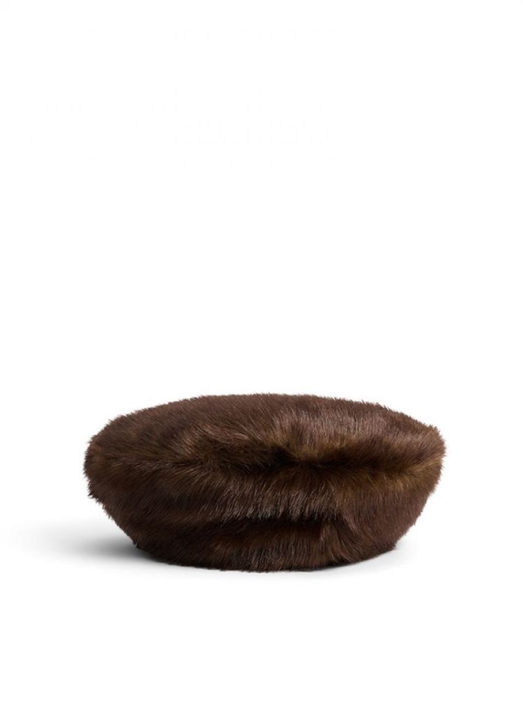 Solene Fur Beret 9395 Brown