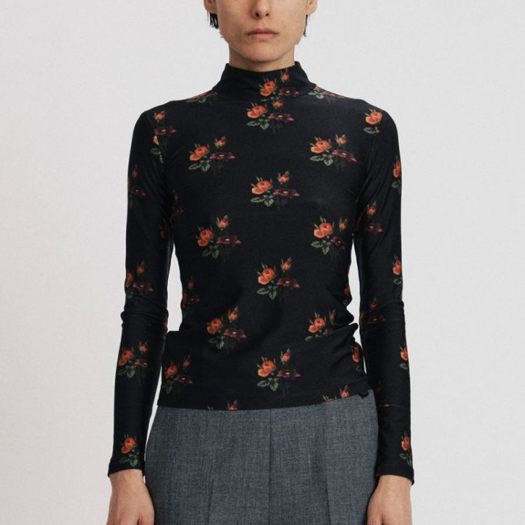 FLORAL JERSEY - BLACK