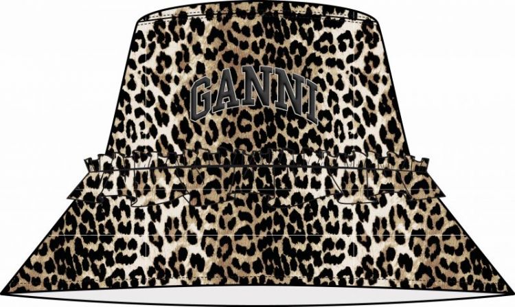 Washed Cotton Canvas Bucket Ha - Leopard