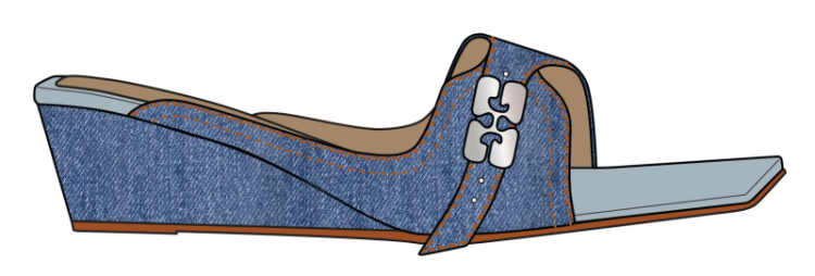 Butterfly Wedge Mule Sandal De - Niagara Mist