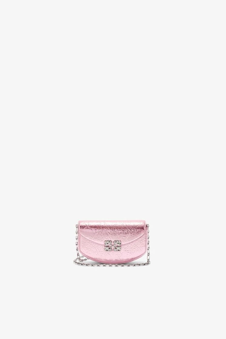 Lulu Wallet On Chain Crushed - Silver Pink