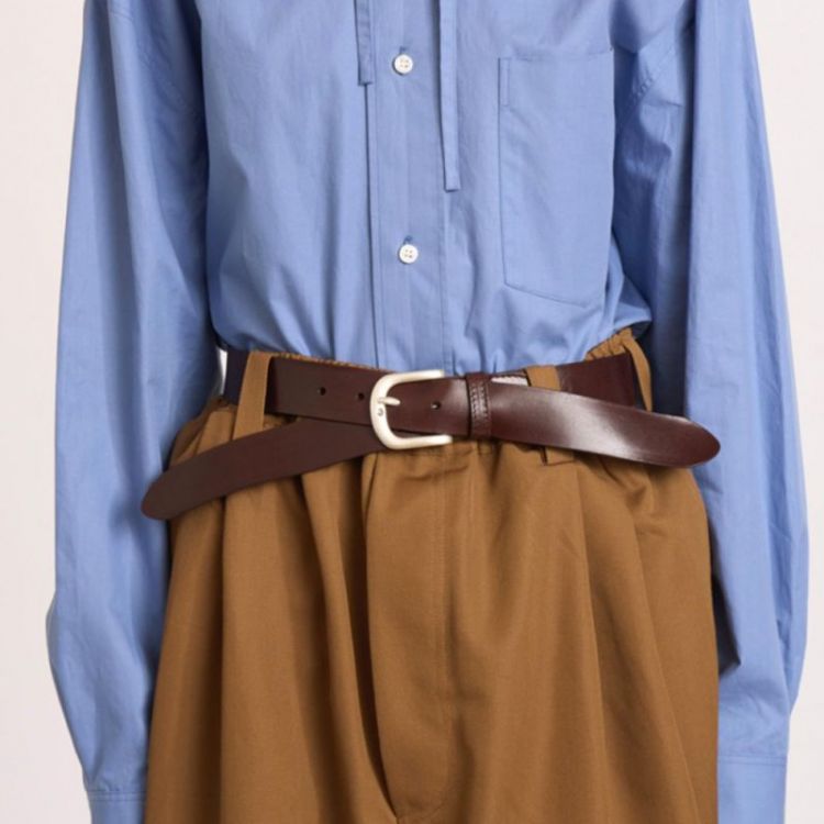 PLAIN DOUBLE TIP BELT BROWN