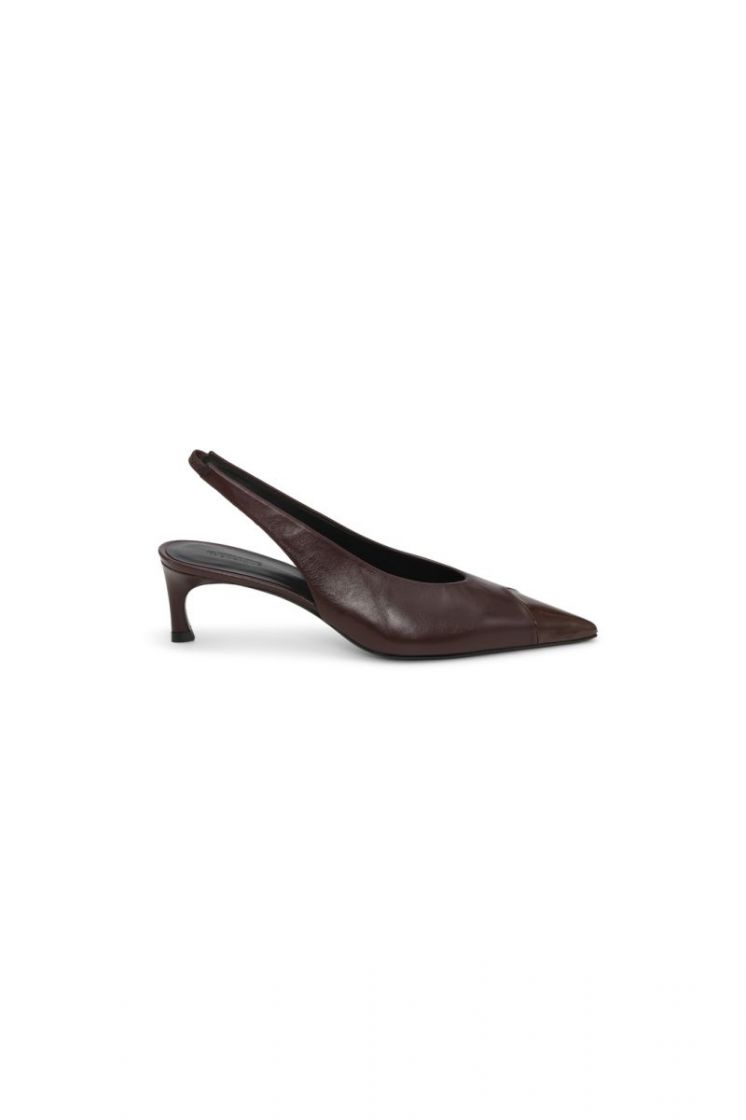 Leather Slingback Pump - Chocolate Bro