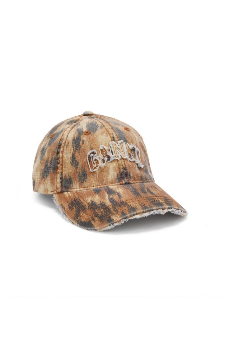 Washed Cotton Print Canvas Cap 01C Argan Oil