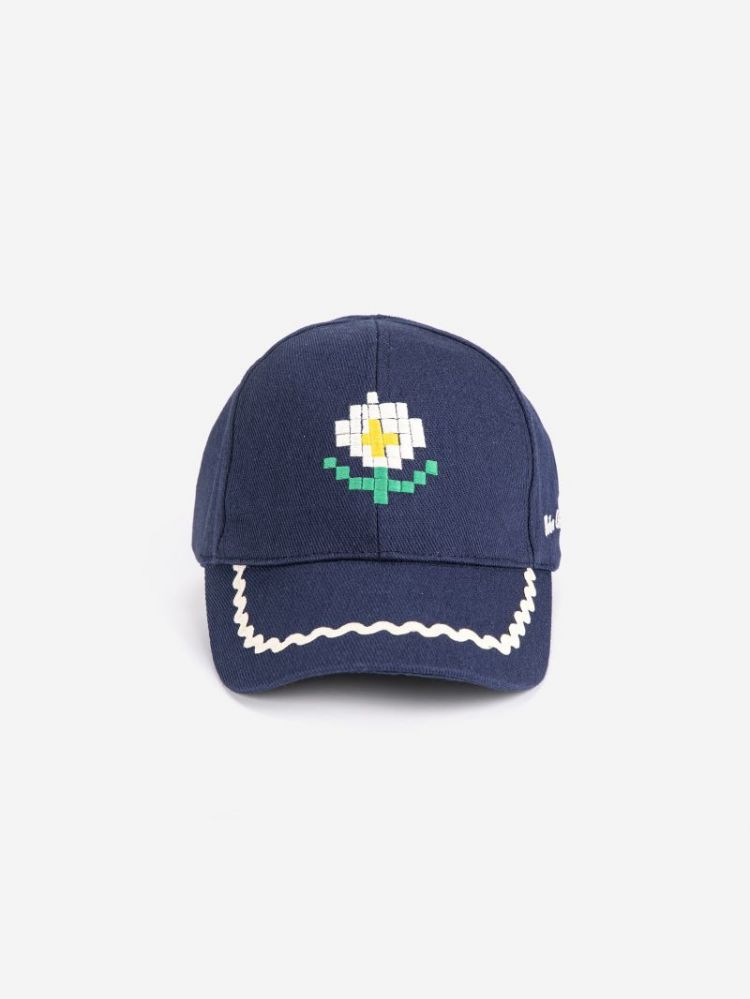 Pixel Daisy twill cap 411 NAVY BLUE