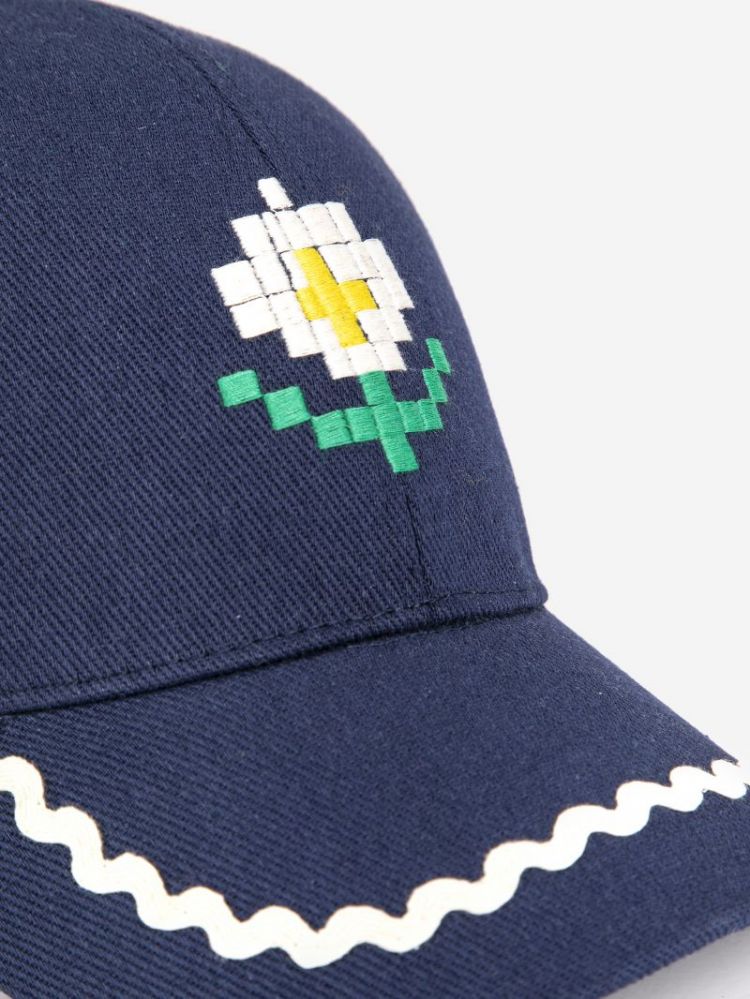 Pixel Daisy twill cap 411 NAVY BLUE