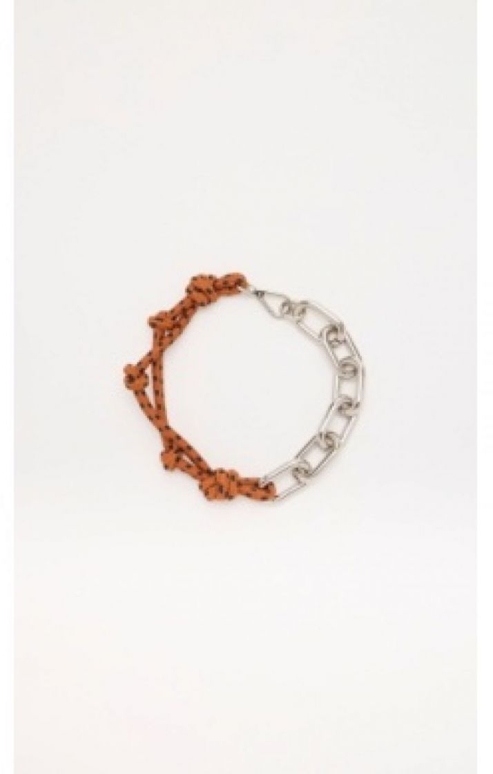 ROPE AND CHAIN NECKLACE Z3169 TABACCO B