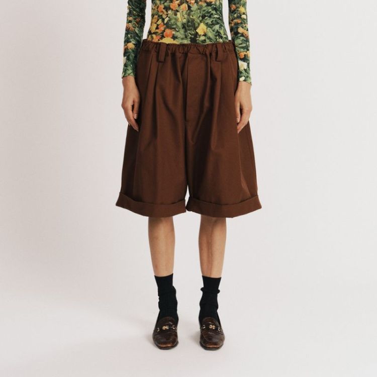 DRAWSTRING CHINO SHORTS - BROWN