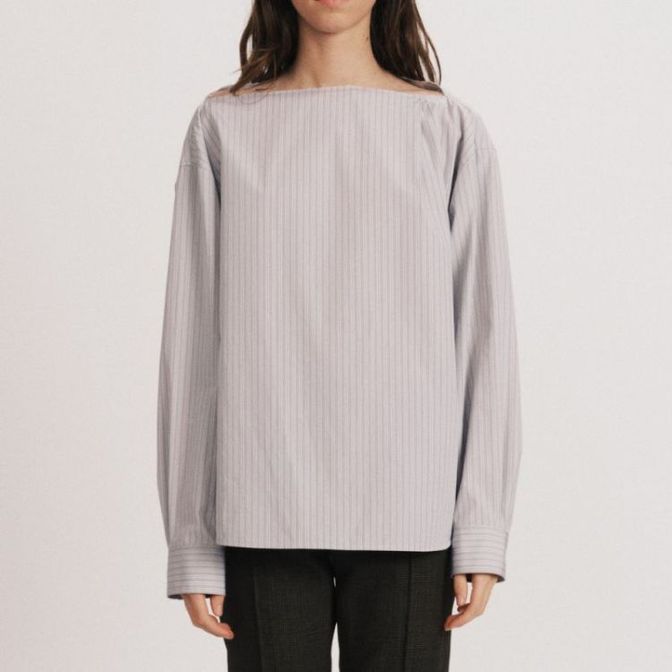 BOATNECK SHIRT - PALE GREY / W