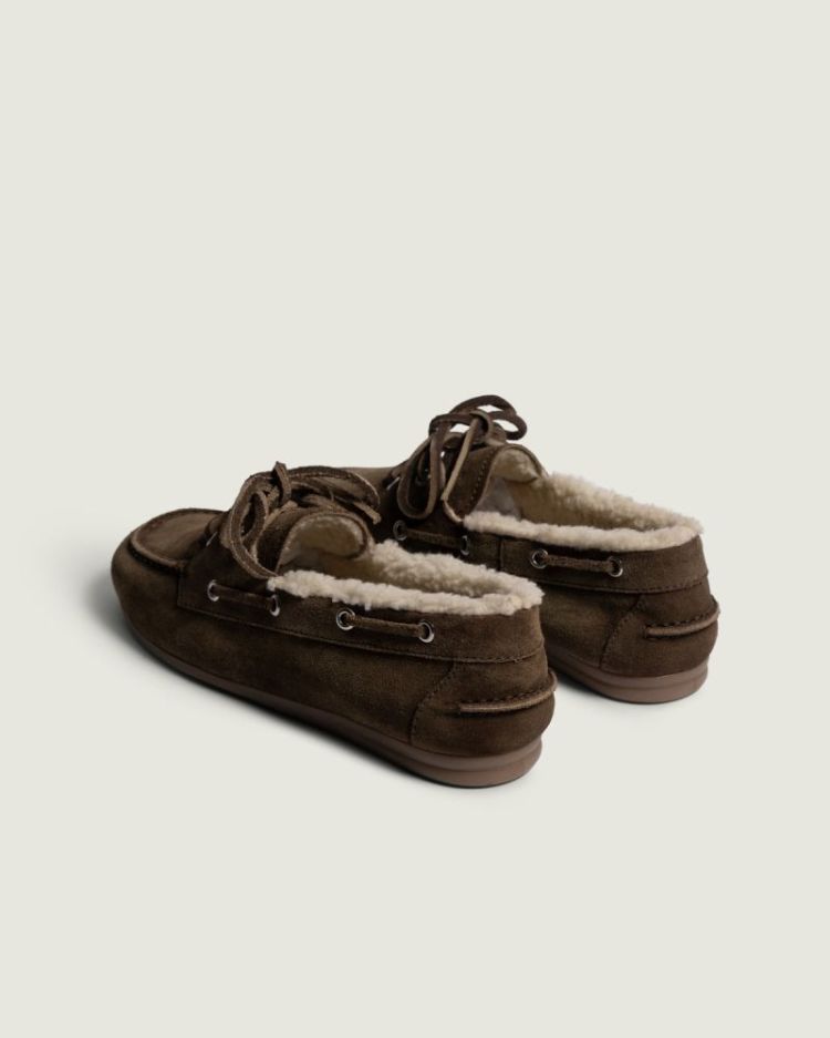 Boat Loafer Brushed Fur Suede 201 Dark brown