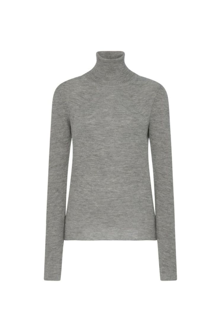 RIBBED TURTLENECK - IRON