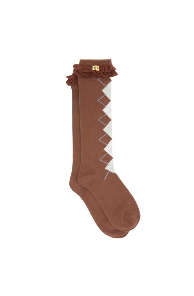 Argyle Socks - Chicory Coffe