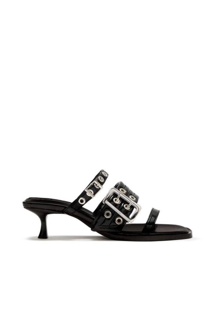 Buckle Strap Mule - Black