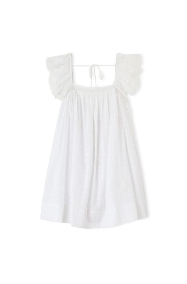 Broderie Anglaise Baby Doll Mi - Bright White