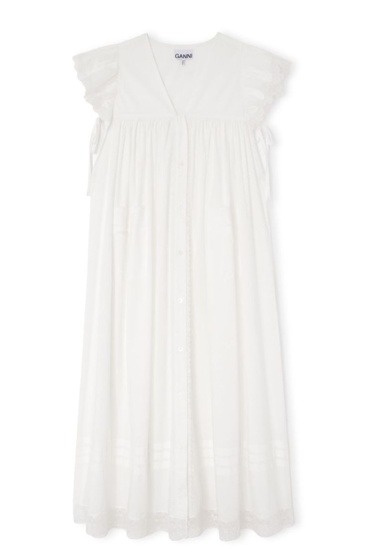 Cotton Voile Angel Long Dress - Bright White