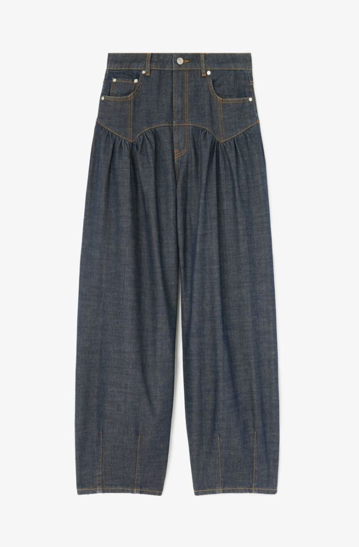 Slub Denim Corset Jeans - Rinse
