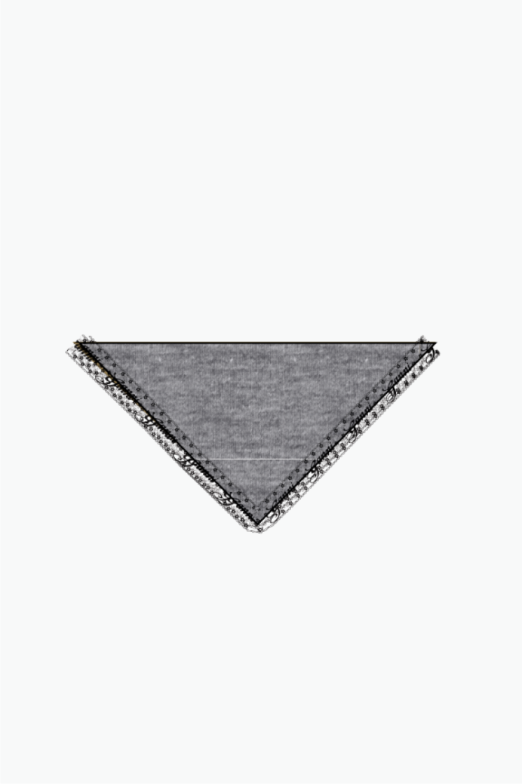 Wool Lace Triangular Scarf - Phantom