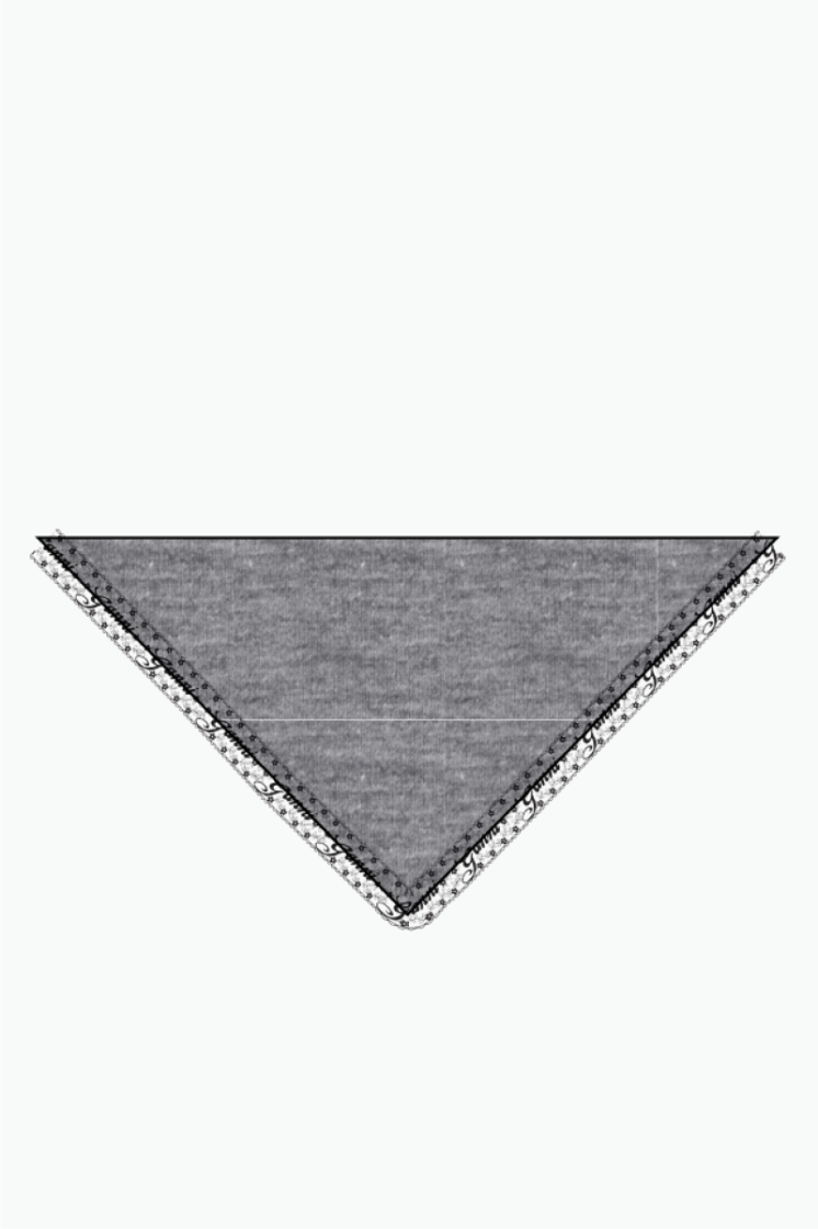Wool Lace Triangular Scarf XXL - Phantom