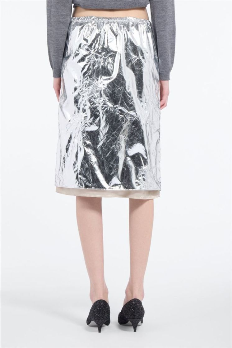 Woven  Skirt M801 Argento