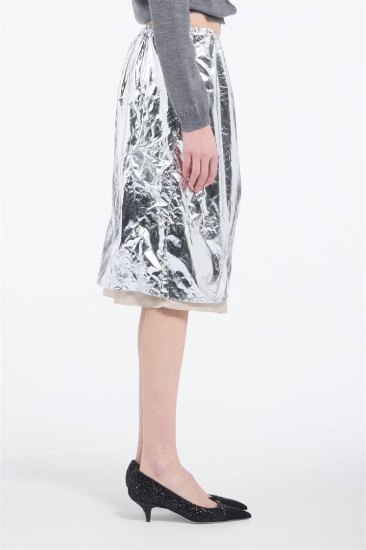 Woven  Skirt M801 Argento