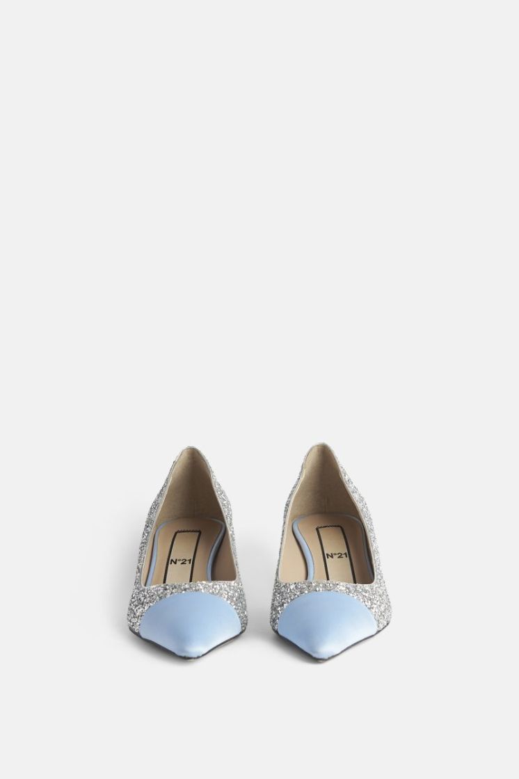 Pump Satin + Glitter SB01 SIL/L.BLU
