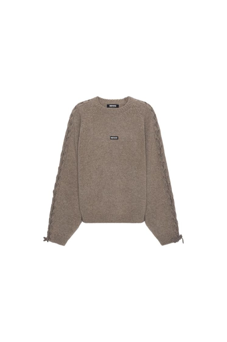 KNIT LACING JUMPER - Fossil