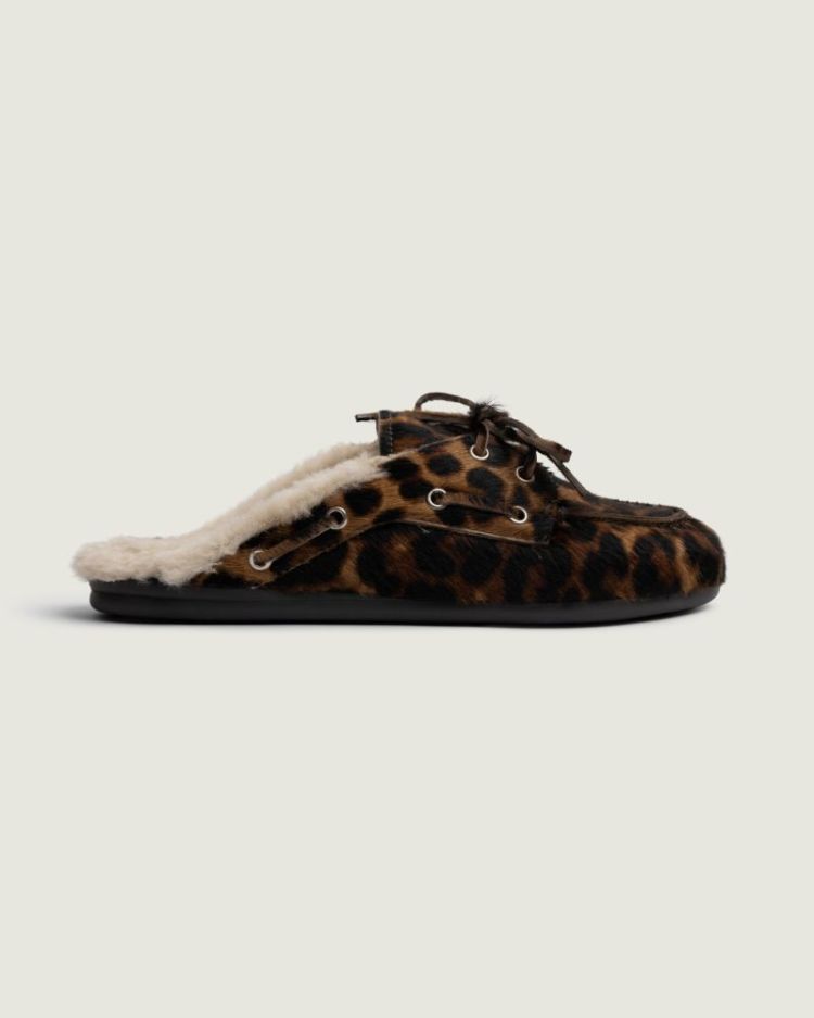 Boat Loafer Mule Fur - Animal 704 Leopard