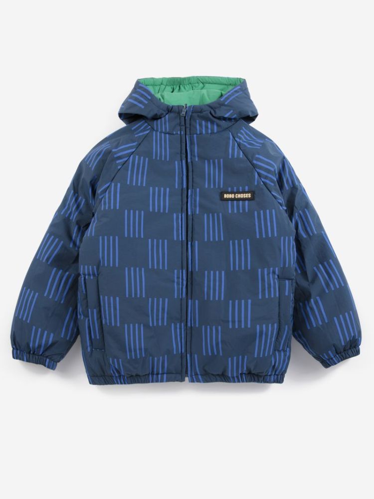 Almost Moiré all over reversib 411 NAVY BLUE