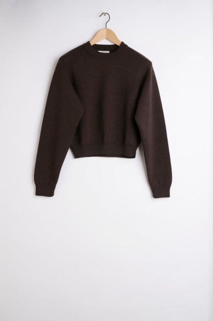 SHORT SWEATSHIRT - GANACHE