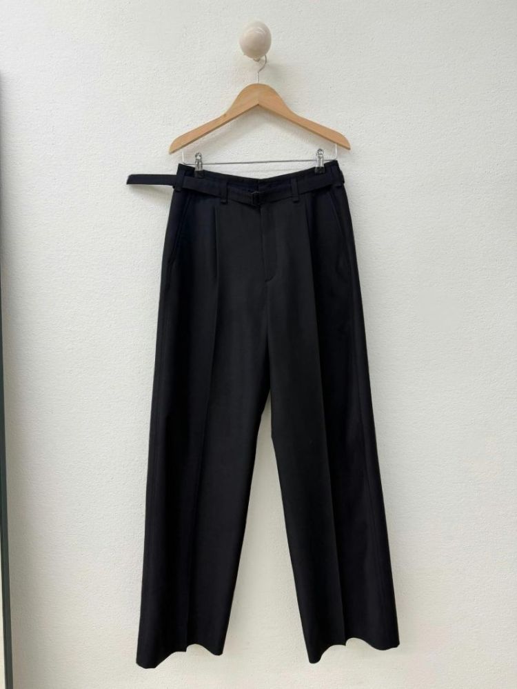 LARGE PLEATED PANTS - SQUID INK